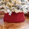 Red Faux Suede Checkerboard Roll-Up Christmas Tree Collar - 26"